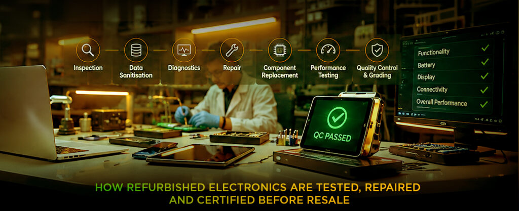 A Blog Banner on How Refurbished Electronics Are Tested, Repaired and Certified Before Resale