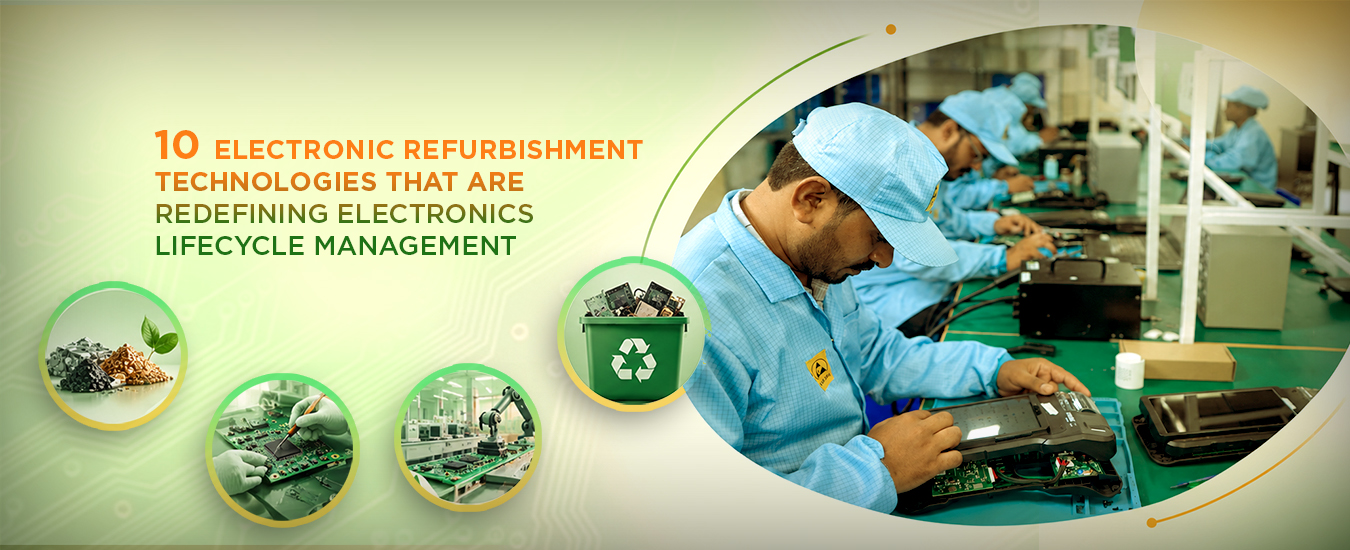A Blog Banner On 10 Electronic Refurbishment Technologies That Are Redefining Electronics Lifecycle Management